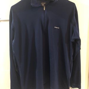 Patagonia Capilene Blue Quarter Zip Sweatshirt - Size Medium